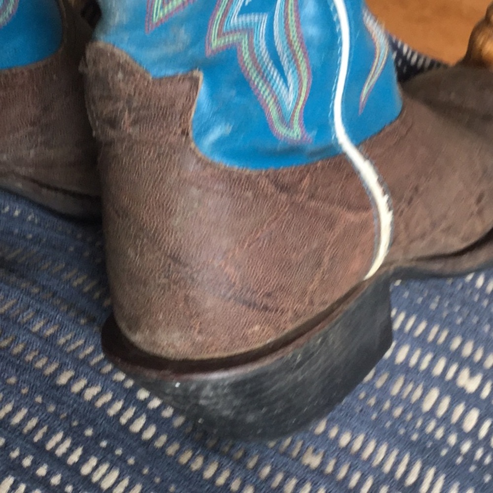 Tony lama buckaroo cowboy rodeo boots western ranch equestrian cowgirl roper - Picture 6 of 12